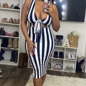 Striped Cut Out dress